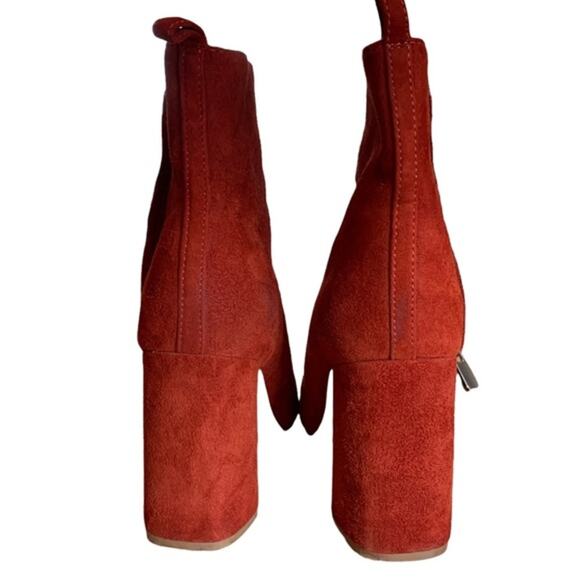 & other stories Stockholm bootie shoe red suede leather side zipper size 7 37 Eu - Picture 4 of 15